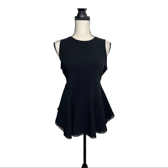 ELIZABETH AND JAMES Black Merlyn Peplum Blouse. Sleeveless. NWOT - Picture 2 of 8